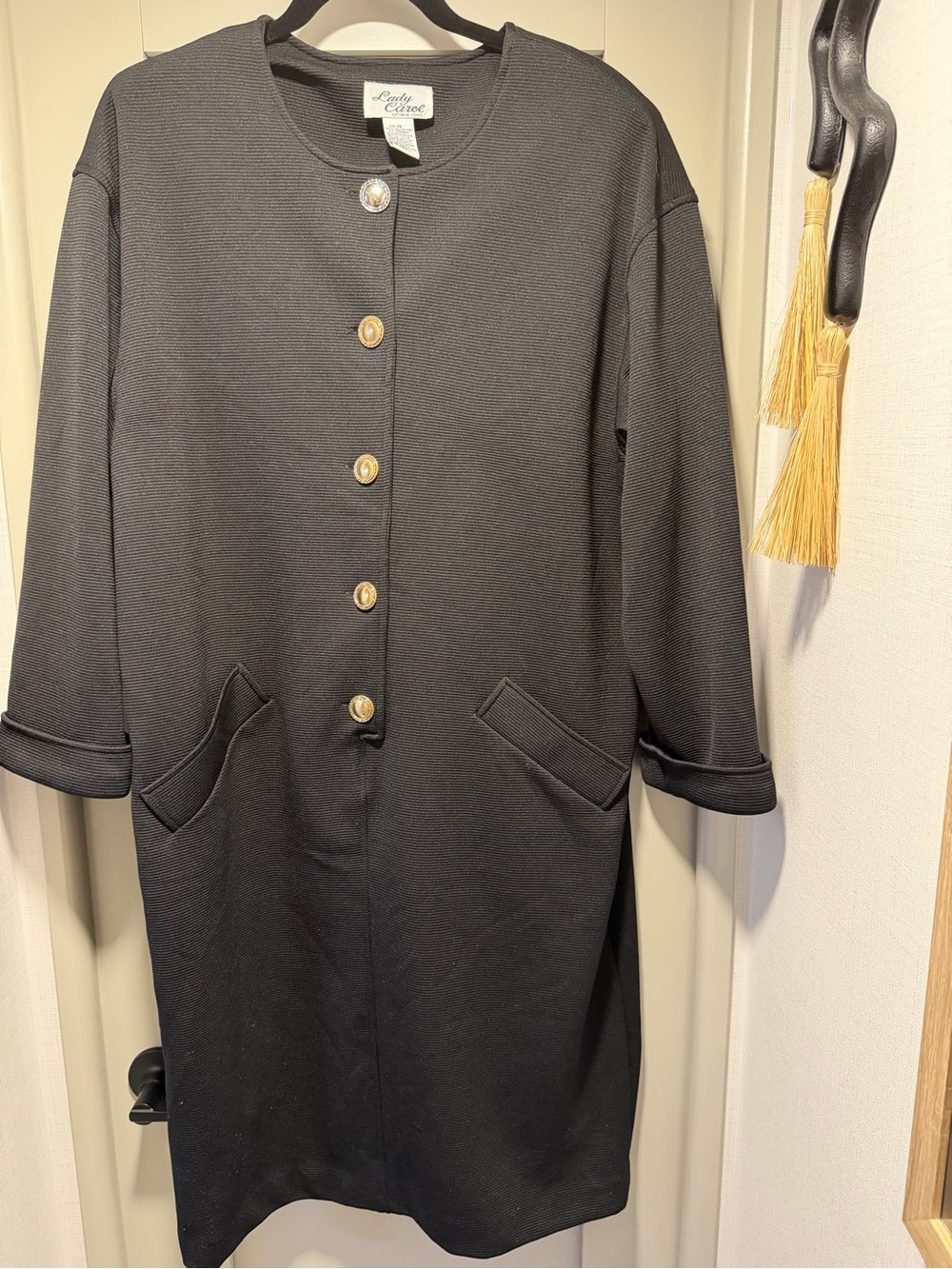 Vintage Lady Carol of New York Black Button-Front Dress